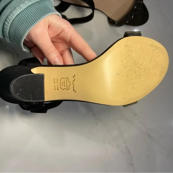 Nina Black Sparkling Heels - Picture 14 of 16